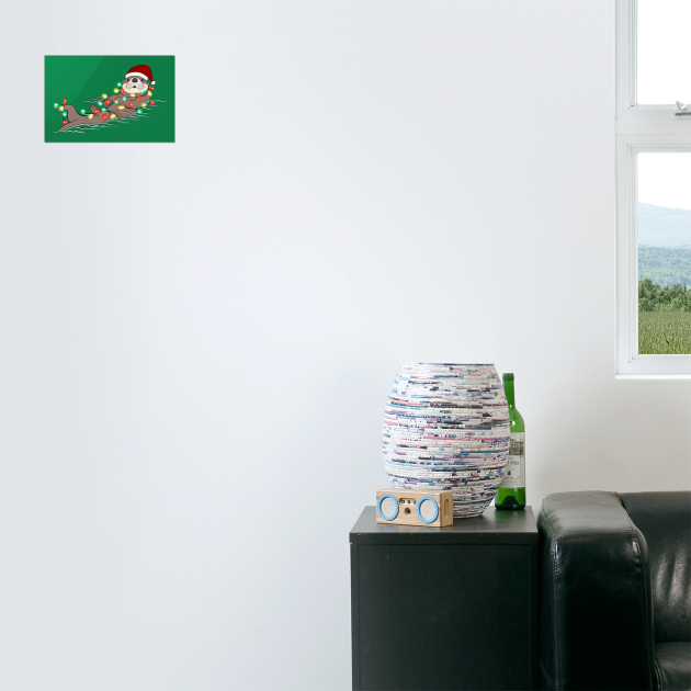 Otter Santa Christmas Lights by The WYLD Tribe
